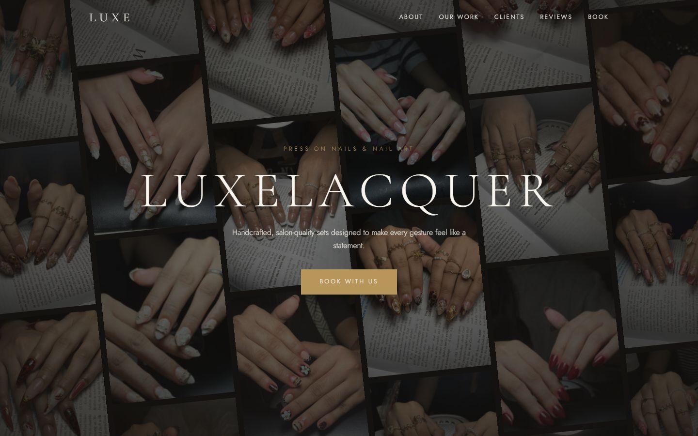 Homepage of the LuxeLacquer Collections website